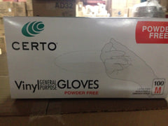 Vinyl food service gloves all sizes with or without powder 10/100